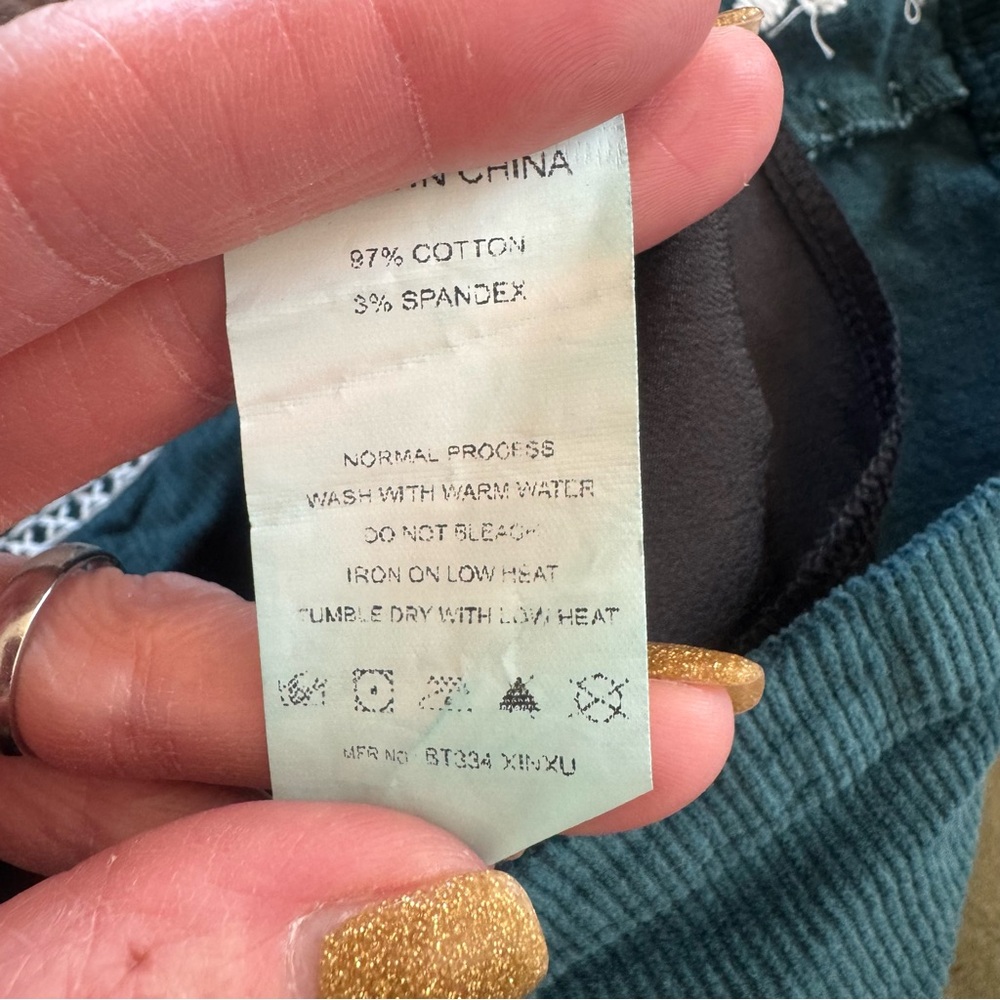 Simplee Dark Green Corduroy Floral Embroidered Mini Skirt Bohemian Artsy XL 30in - Picture 5 of 8